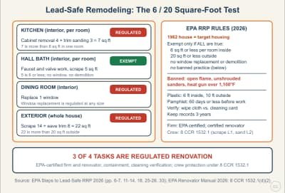 Lesson diagram: Lead-Safe Remodeling: The 6 and 20 Square-Foot Test