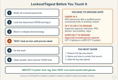 Lesson diagram: Lockout/Tagout and Working on Energized Equipment