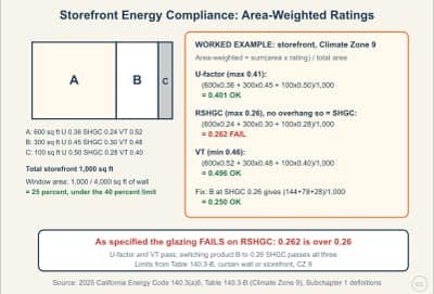 Lesson diagram: Storefront Energy Compliance: Area-Weighted Ratings